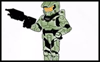 Draw Master Chief from the Video Game, Halo