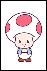 Learn How to Draw Toad from Super Mario Bros (Cute / Kawaii / Chibi Style) Easy Step by Step Drawing Tutorial for Kids