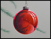 How to Draw a Christmas Sphere - Red Sphere