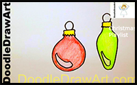 How to Draw Cartoon Christmas Tree Ornaments for Kids