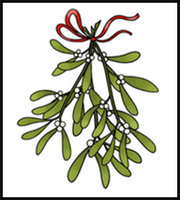 How to Draw Mistletoe with Easy Step by Step Winter &amp; Christmas Drawing