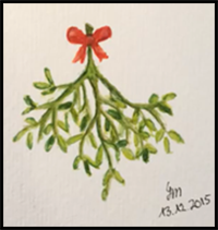 Drawing Advent Calendar #14: Mistletoe