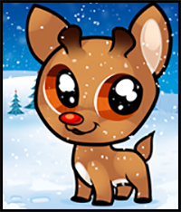 How to Draw Chibi Rudolph