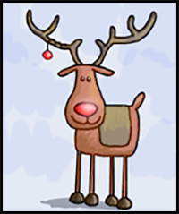 How to Draw Rudolph The Red Nosed Reindeer