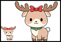 How to Draw Cute Reindeer - Christmas Art