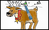 How to draw a Reindeer