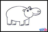 how to draw a hippopotamus