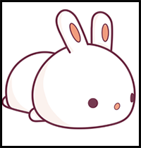 How to Draw a Cute Bunny Rabbit Laying Down (Kawaii / Chibi Style) Easy Step by Step Drawing Tutorial for Kids