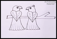 Easy Drawing Love Birds By MM
