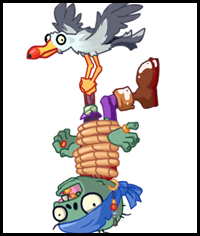 How to Draw a Seagull Zombie from Plants Vs. Zombies 2