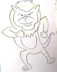 How to draw Cartoon Standing lions