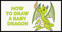 how to draw a baby dragon