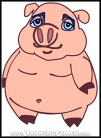How to Draw a Cartoon Pig