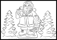 How to Draw Santa Claus with Gifts
