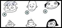 How to Draw Cartoon People's Faces with Step by Step Drawing Lessons