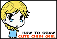How to Draw a Supercute Chibi Girl with Easy Step by Step Drawing Lesson for Kids & Beginners