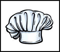how to draw a chef’s hat in 6 steps