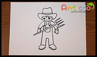How to Draw a Farmer Man Step by Step