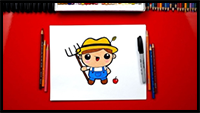 How to Draw a Cartoon Farmer