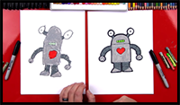 How to Draw a Valentine's Robot