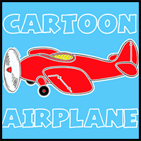 How to draw a Cartoon Airplane with easy step by step drawing tutorial