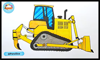 How to Draw a Bulldozer Construction Truck