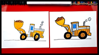 How to Draw a Front End Loader Construction Truck