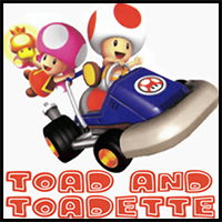 How to Draw Toad and Toadette from Wii Mario Kart with Easy Step by Step Drawing Tutorial for Kids