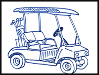 How to Draw a Golf Cart Easy