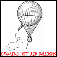 Hot Air Balloon Drawing: How to Draw Hot Air Balloons with Easy Step by Step Lesson