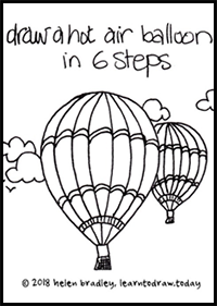 how to draw a hot air balloon in 6 steps