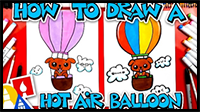 How to Draw a Hot Air Balloon with a Puppy