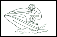 How to Draw a Jet Ski Easy and Step by Step
