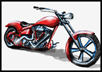 How to Draw a Chopper Motorcycle