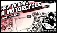 How to Draw a Motorcycle in Perspective with a Brush Pen