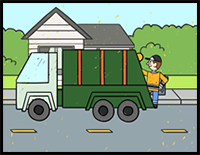 How to Draw a Garbage Truck | Drawing Lessons for Kids