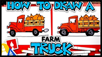 How to Draw a Farm Truck with Pumpkins