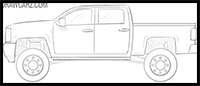 How to Draw a Lifted Truck