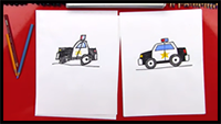 How to Draw a Cartoon Police Car
