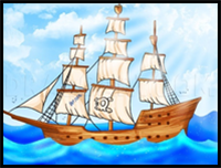 How to Draw a Pirate Ship