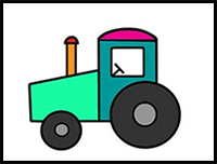 How to Draw a Tractor Step by Step