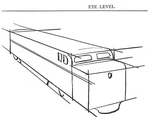 How to Draw Trains in Perspective. A small box placed in front of a long box 