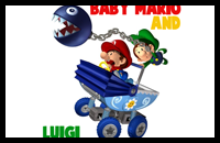 How to draw Baby Mario and Baby Luigi