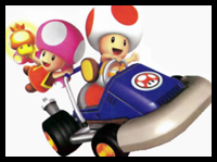 How to Draw Toad and Toadette Driving a Racecar