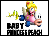 Drawing Baby Princess Peach from Wii Mario Kart
