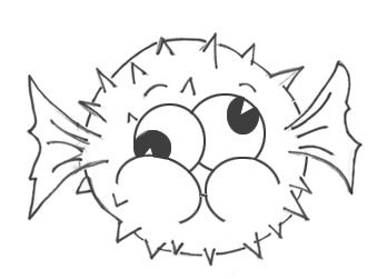 Fish Coloring on How To Draw A Cartoon Blowfish  Aka Puffer Fish  Step By Step Drawing