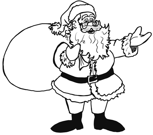 santa claus drawing pages. PRINT THIS OUT AS A SANTA CLAUSE COLORING BOOK PAGE