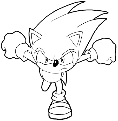 The above picture of a cartoon Sonic the Hedgehog is what we will be drawing