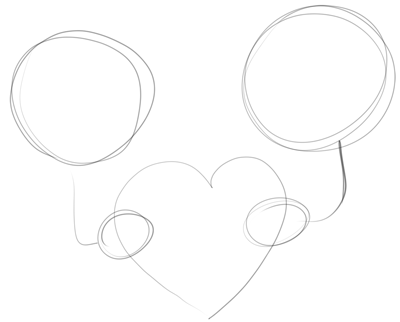How to Draw Kids Holding Love Hearts for Valentine's Day : Step by Step 