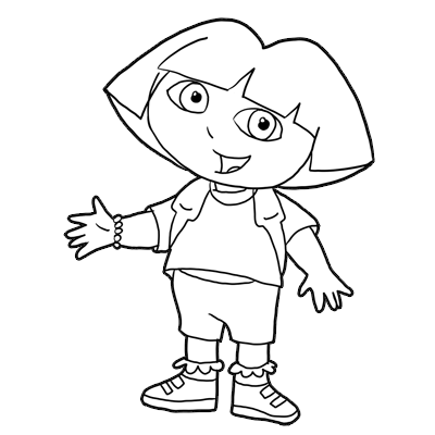 Dora Coloring on Step Finished Dora Drawing Dora The Explorer With Easy Step By Step
